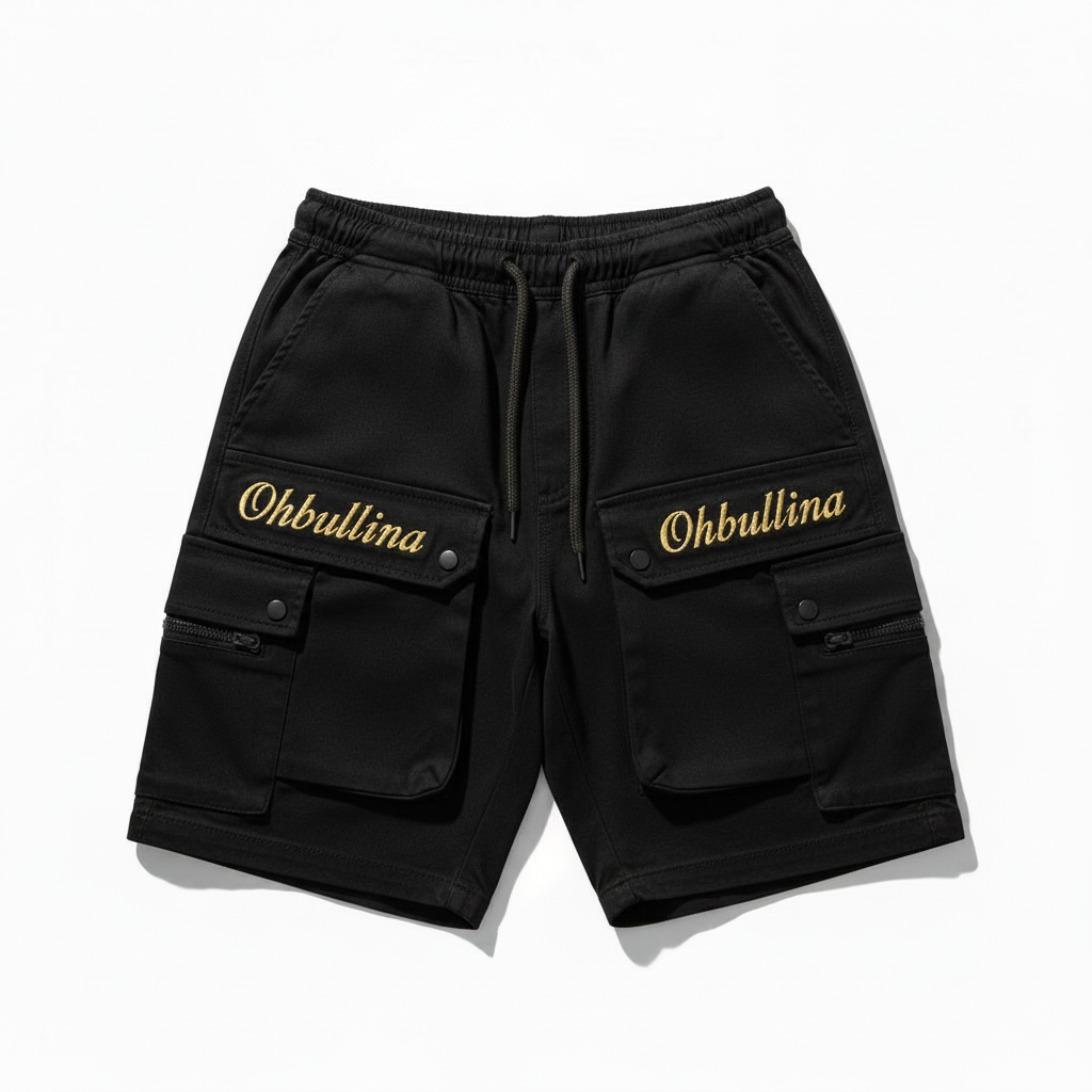 Black Ohbullina Cargo Shorts