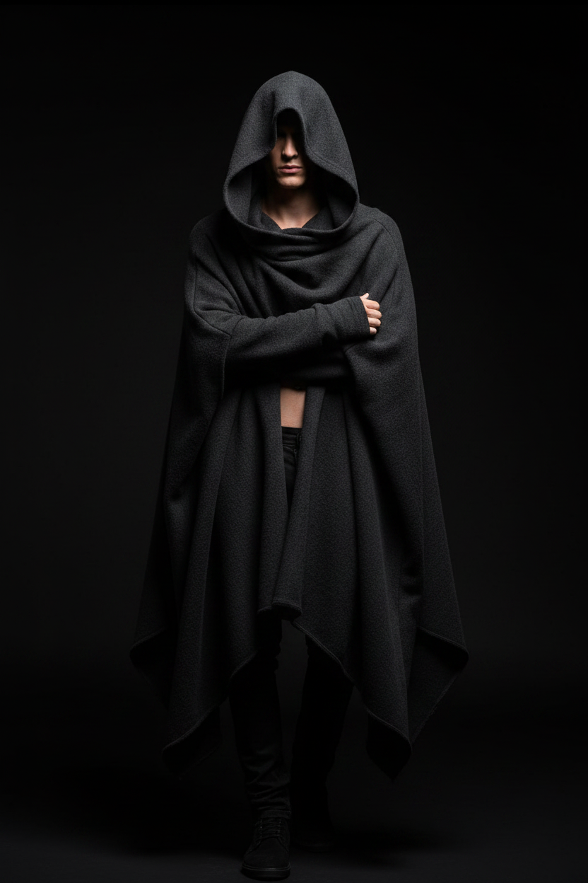 Ohbullina Shadow Cloak – Asymmetric Draped Oversized Hood