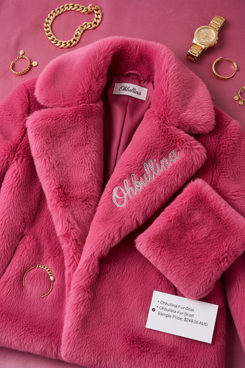 Ohbullina Fur Coat Flat Lay